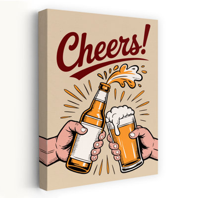 «Golden Beer Cheers», art mural rétro rétro