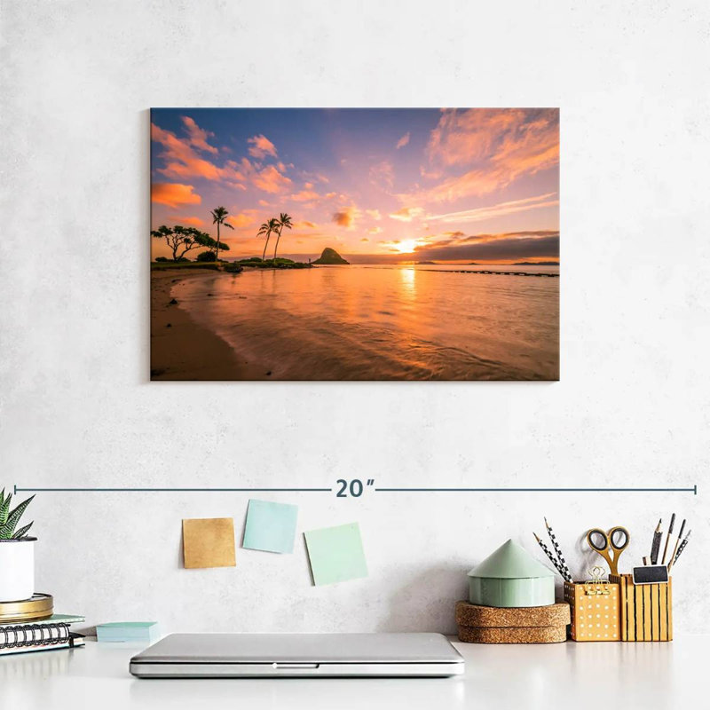 Coucher de soleil tropical Gillard Hawaii, H 8 po x l 12 po