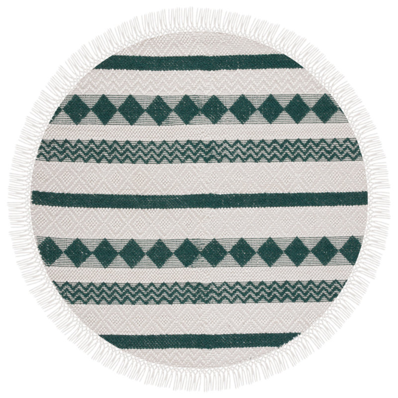 Natura Hand Woven Wool Geometric Rug, Round 6'