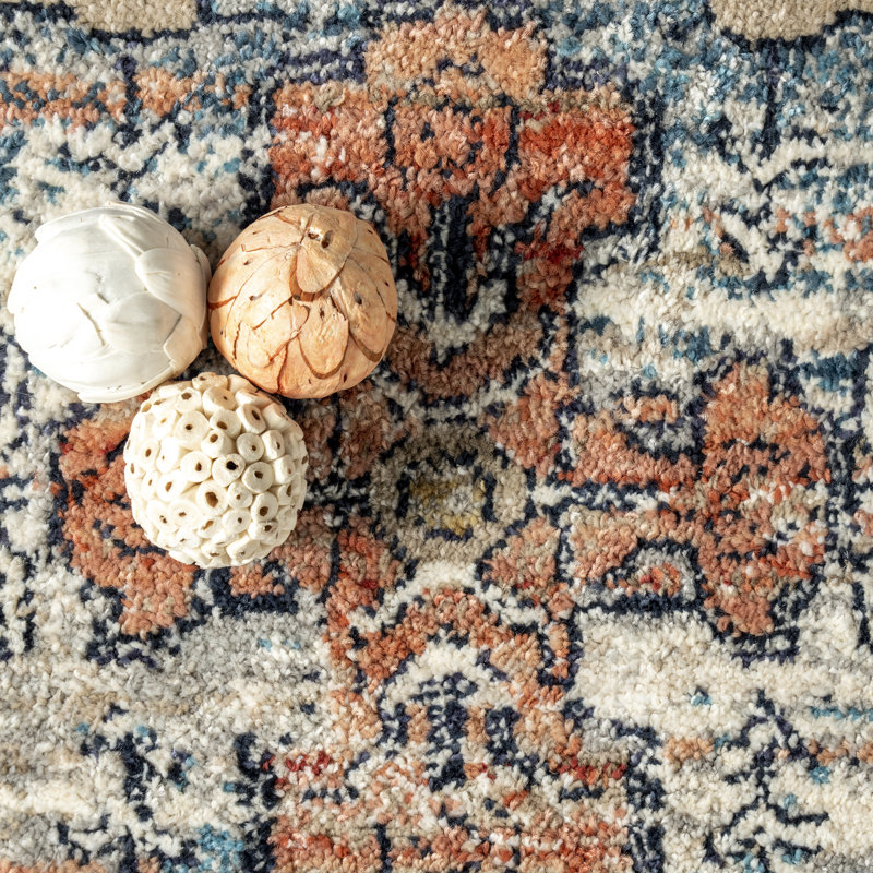 Machado Traditional Power Loom Performance Beige Rug, Runner 2'6" x 12'