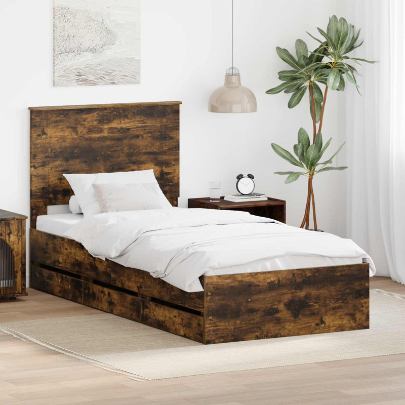 Bed Frame, Single (3'), Smoked Oak