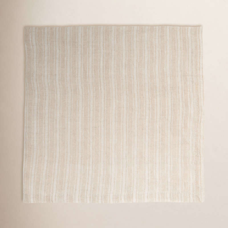 Bryars Linen Square Napkins, Natural/White