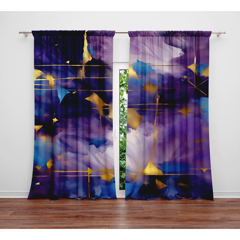 Paire de rideaux semi-transparents en polyester Samerra, L 40 po x L 61 po