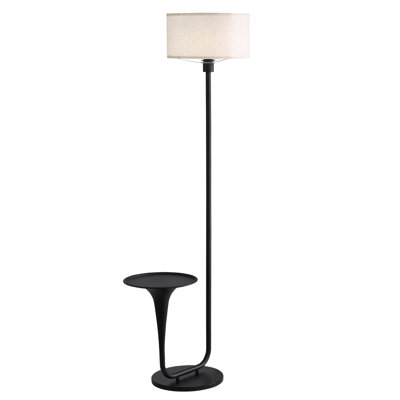 57.5" Modern Industrial Floor Lamp with Built-in Tray Table