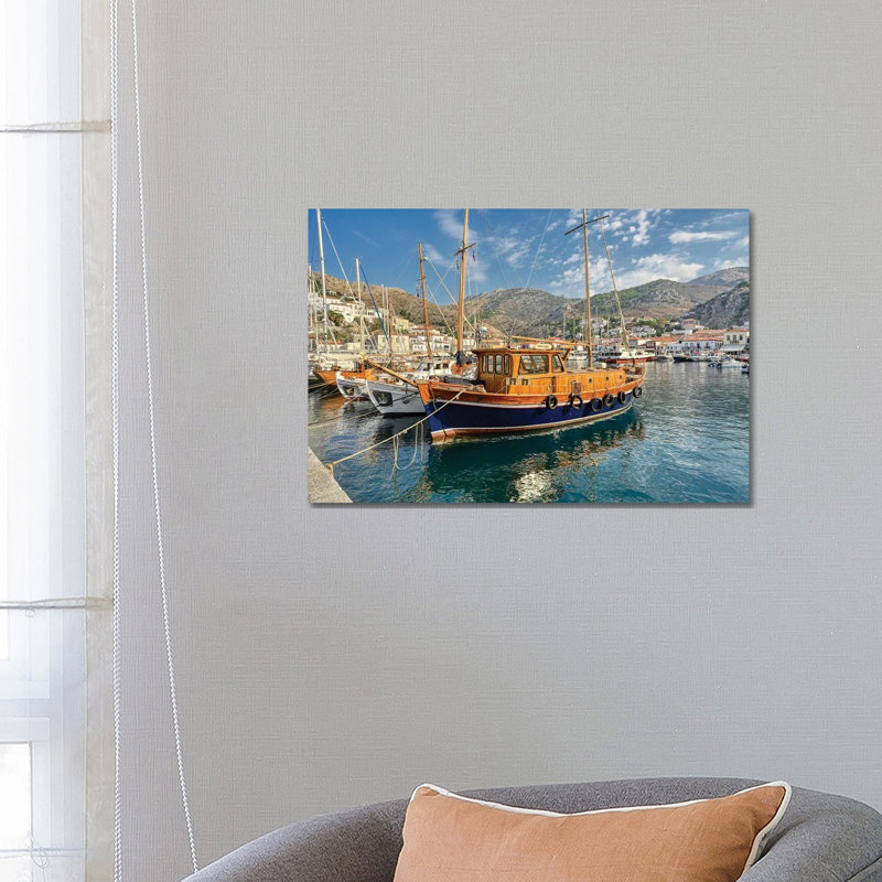 Hydra Harbor by Zoe Schumacher - No Frame Print on Canvas, 66.04 cm H x 45.72 cm W x 1.91 cm D
