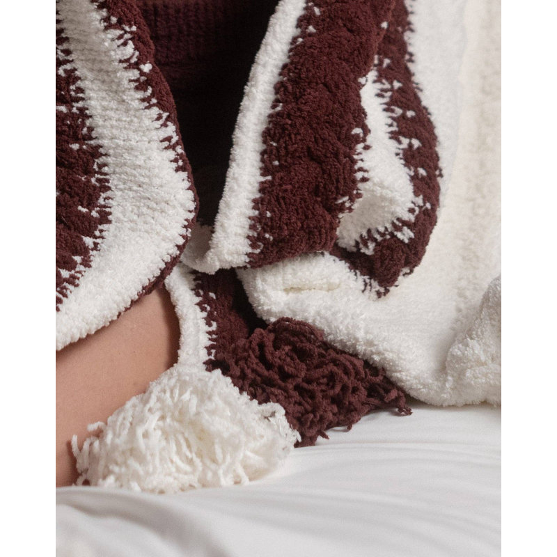 Throw Blanket, Off White/Midnight