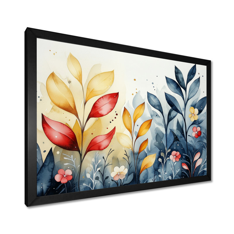 «Abstract Botanical Fern Rainbow II», reproduction d'art abstrait, H 12 po x l 20 po, Noir