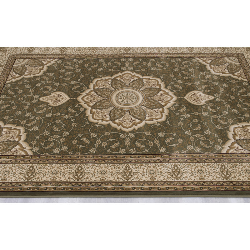 Natalyah Oriental Area Rug in Green/Brown