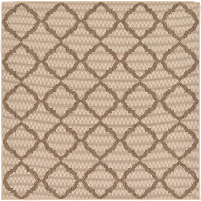Geraldine Beige/Brown Indoor/Outdoor Area Rug, Square 6'