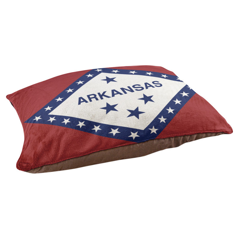 Coussin stylisé pour lit pour chat arkansas flag Burien, L 19,5 po x l 29,5 po, Marron foncé