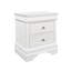 White Nightstand With Solid Wood + , Crystal Embellished Hardware And Drawer Modern In Knob Textured