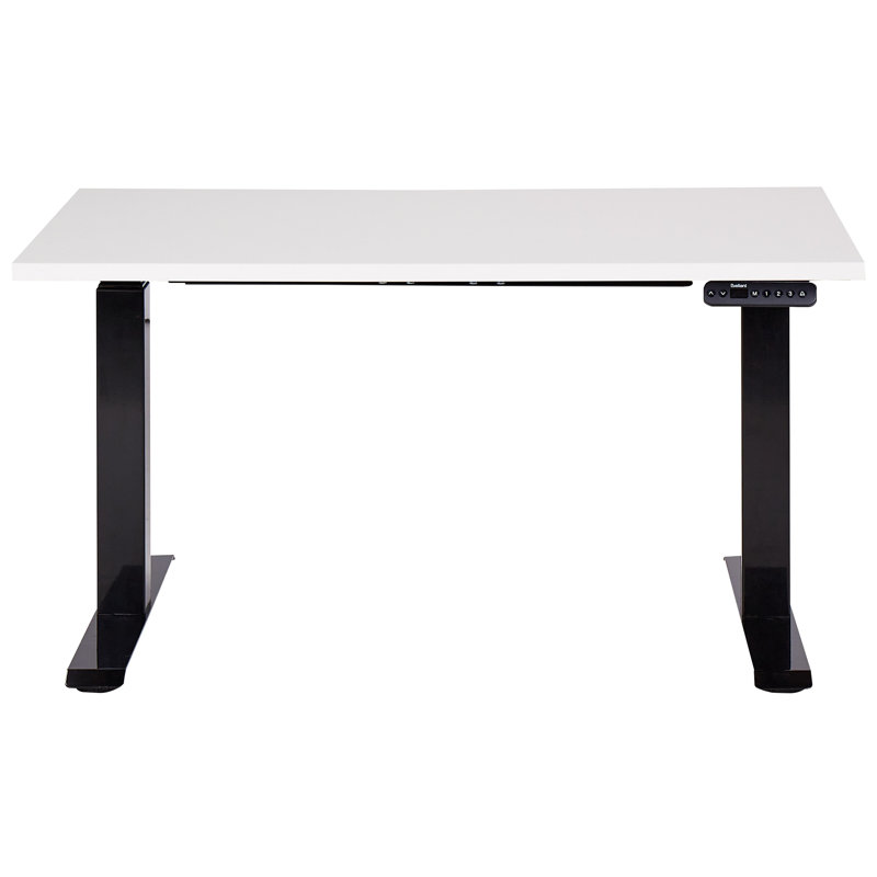 Luff Adjustable Height Steel Standing Desk, 128cm H x 120cm W x 72cm D, Black, White