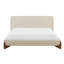 Crosby Polyester Upholstered with Solid Oak Taupe Queen Bed-92362261
