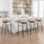 Tabouret de comptoir rembourré avec accoudoirs Devane-123161714