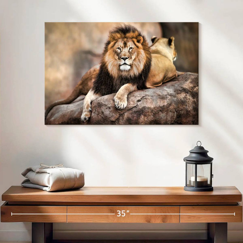 Brampt, roi des Lions, H 16 po x l 24 po