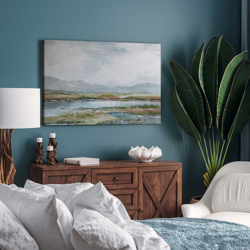 «Lakeside Af après-midi délice sur toile» par Max Maxx, reproduction, Toile tendue, H 32 po x l 48 po x P 1,25 po