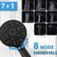 Pomme de douche à main à 7 jets et douche à effet pluie de 5 pouces, barre coulissante réglable de 26 po, débit double de 1,8 gallons par minute, installation, acier inoxydable ABS noir, pomme en alliage à angle réglable, douche à 7 jets-119036849