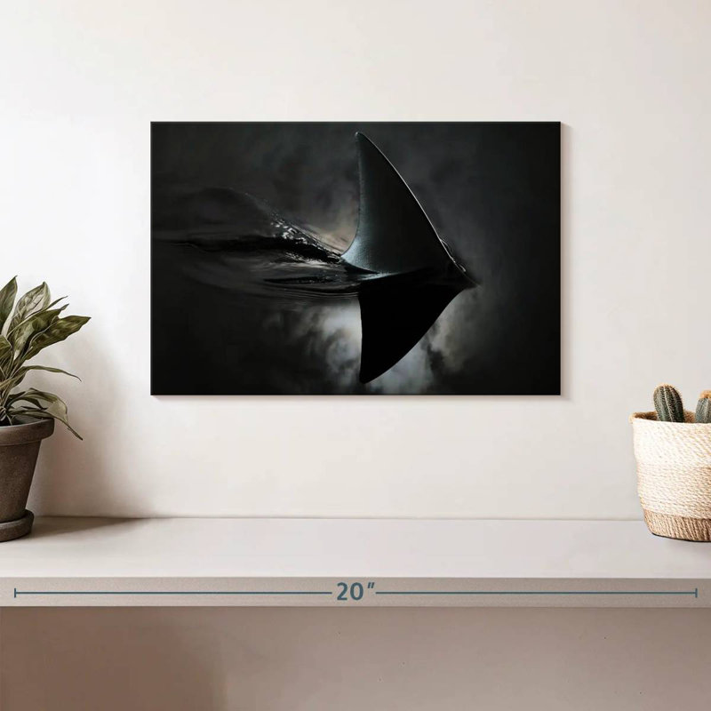 Brampt Shark In Dark Waters, 8" H x 12" W