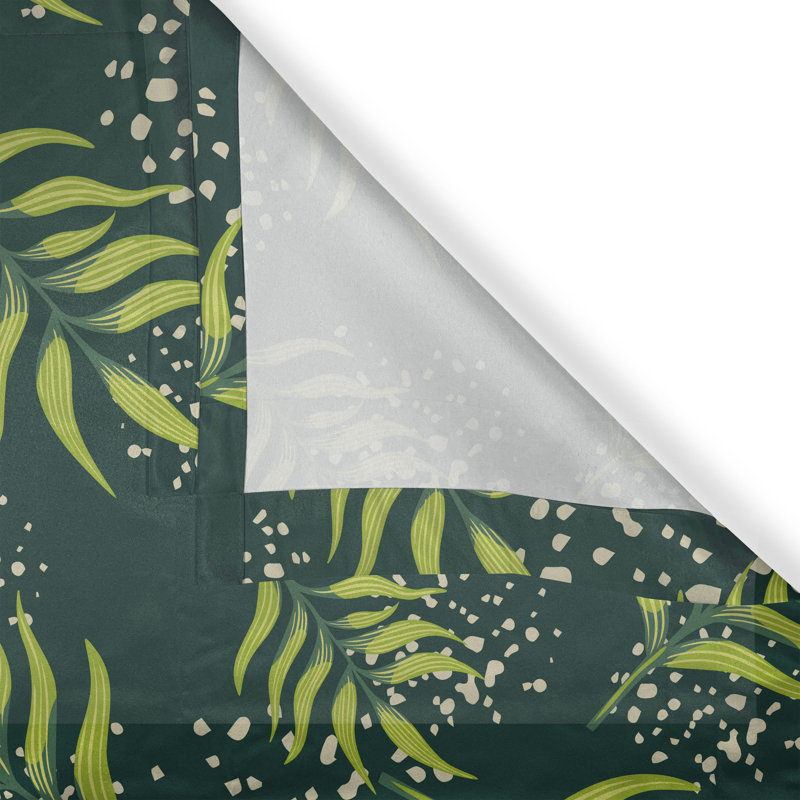 Rideau à œillets East Urban Home avec motif de jungle feuillu vert lime vert forêt, L 50 po x L 72 po