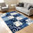 Patchwork Scroll Blue carpet-easy to clean, machine-washable, soft and comfortable; suitable for door mats, kitchens, living rooms, bedrooms, corridors, and laundry areas. Easy to clean, durable carpet for home decoration.-129169455