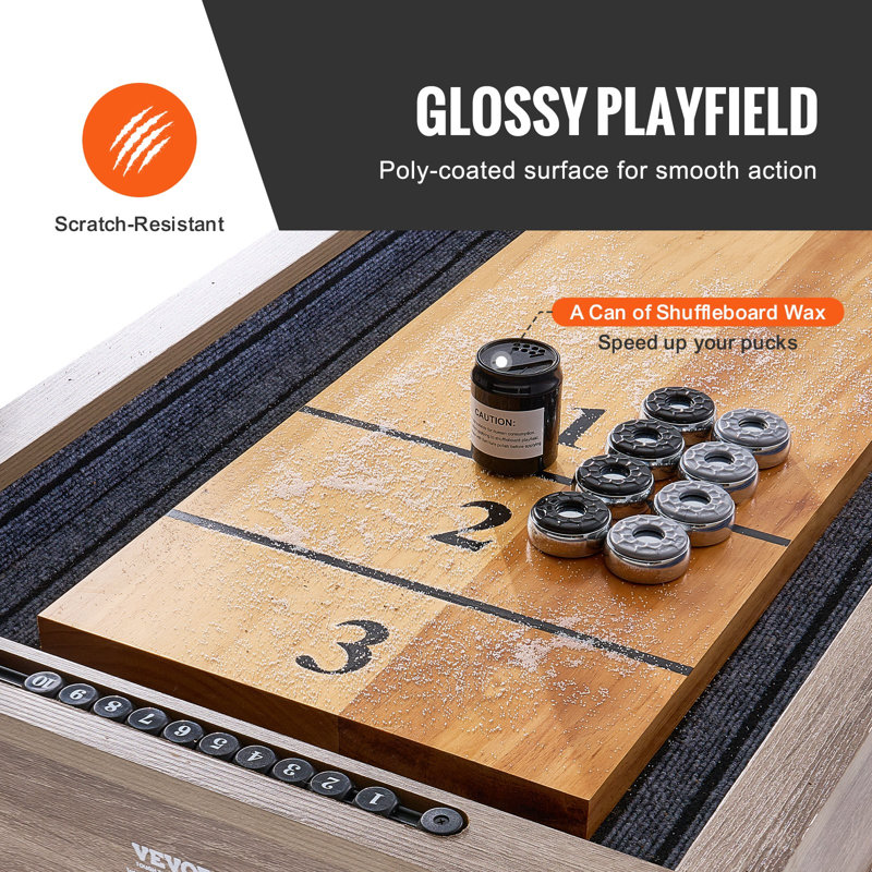 Ensemble de jeu de palets 2 en 1 11,5 pi Shuffleboard Table