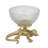 Gold Lizard Pedestal Bowl with Ribbed Glass Dish