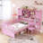 Twin Size Multifunctional Wood Platform Bed With Bookshelf At The Head Of The Bed, Built-In Desk And Matching Chair-56210266