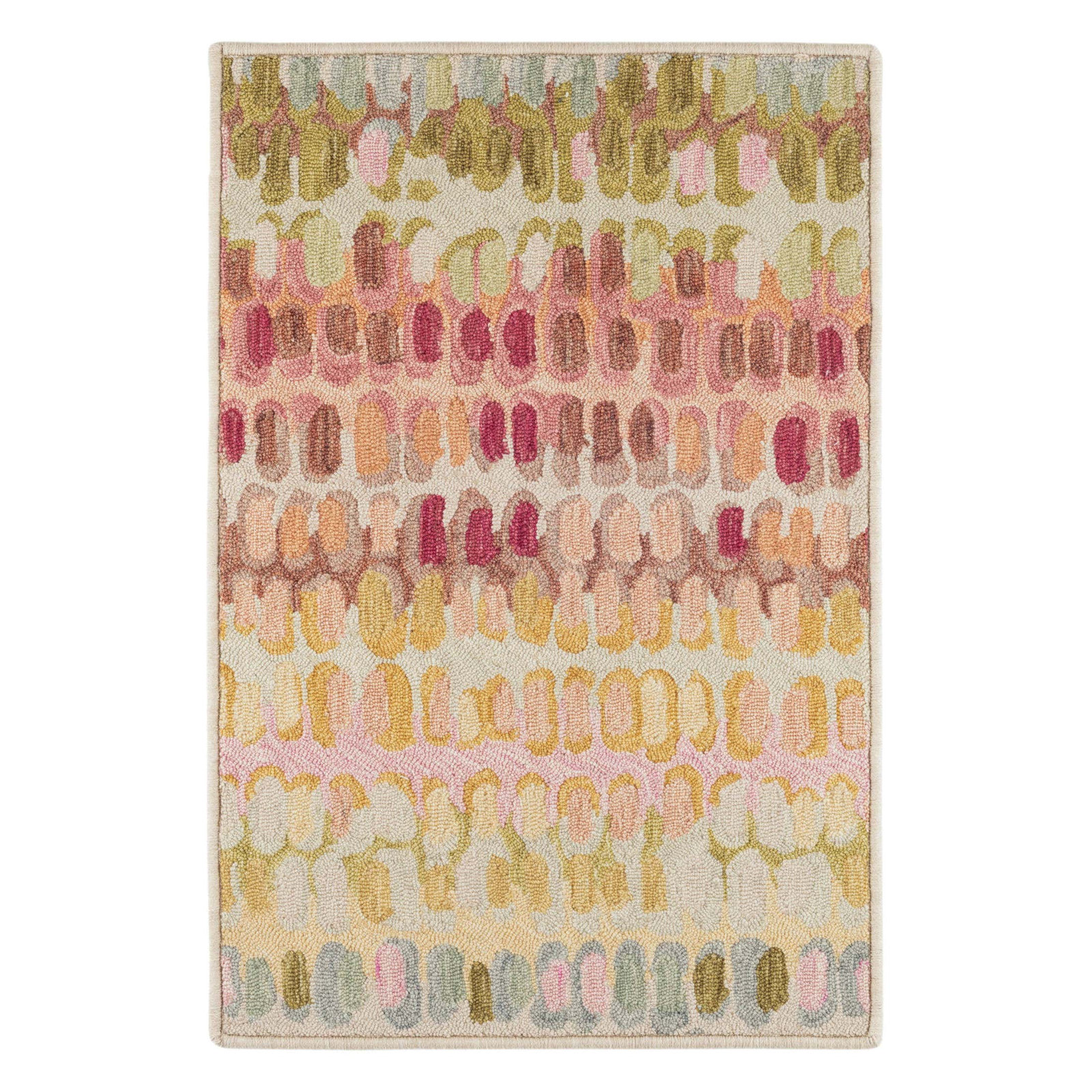 Paint Chip Pastel Hand-Hooked Abstract Wool Rug, Rectangle 8'6" x 11'6"
