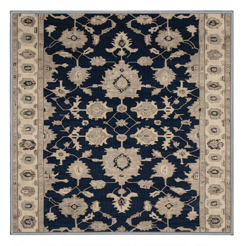 Tapis gris lavable à la machine, Carré 8 pi