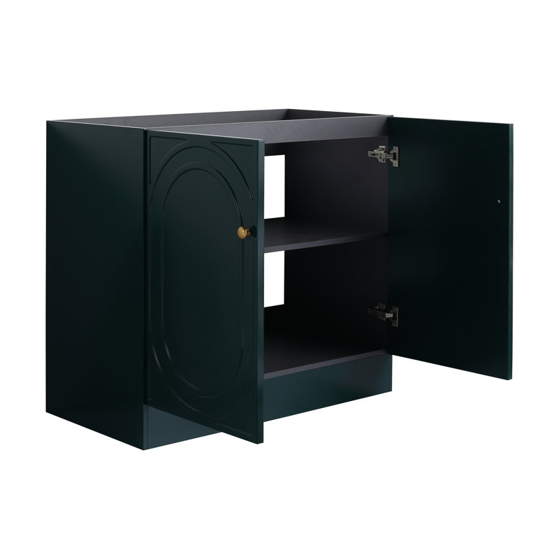 Meuble-lavabo autoportant - sans le lavabo, Vert foncé
