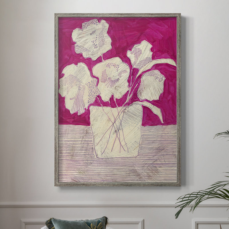 Fuchsia Arrangement I, reproduction encadrée - bois massif, H 15 po x l 12 po