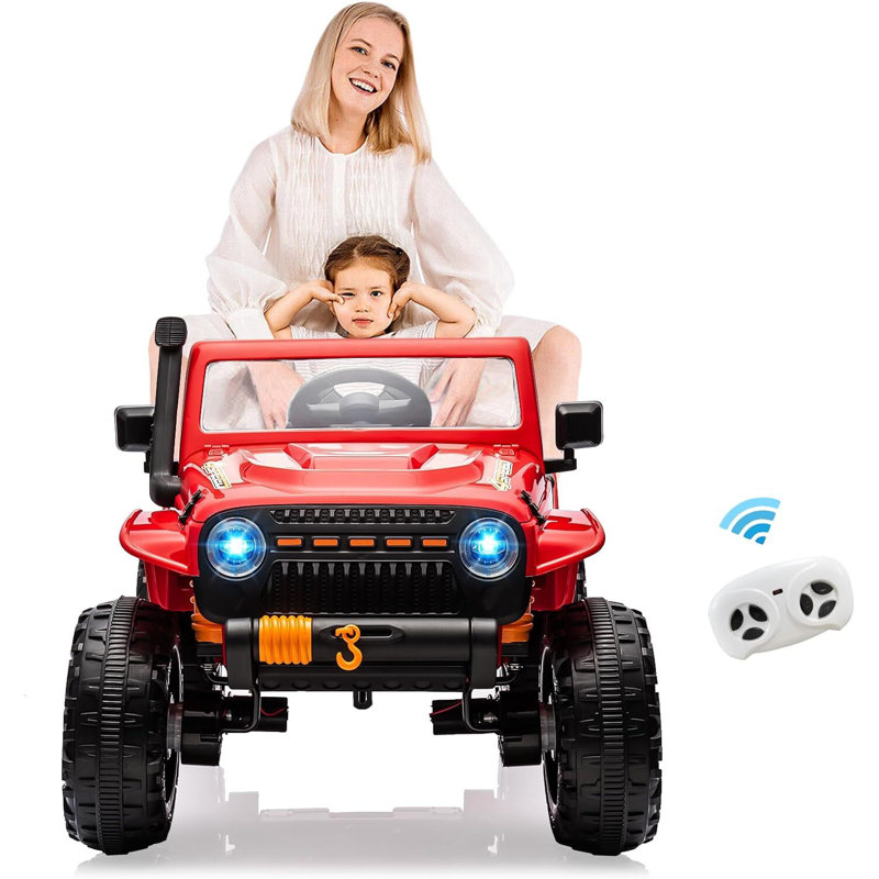 Chariot électrique 24V pour enfants avec télécommande, Rouge