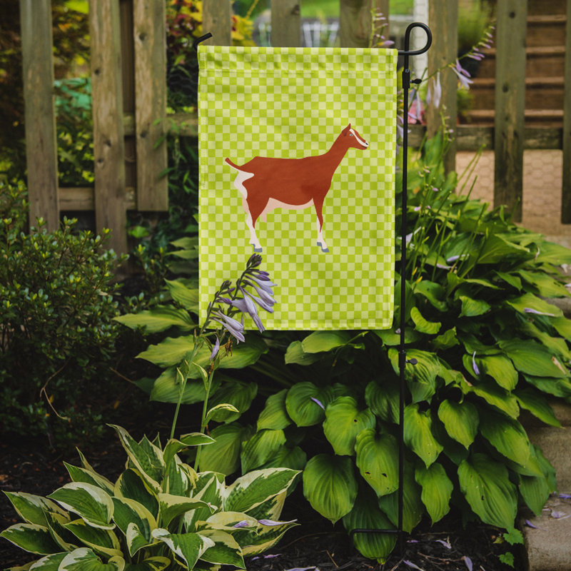 Polyester à 2 côtés 15 x 11 po drapeau de jardin Toggenburg Goat, Vert