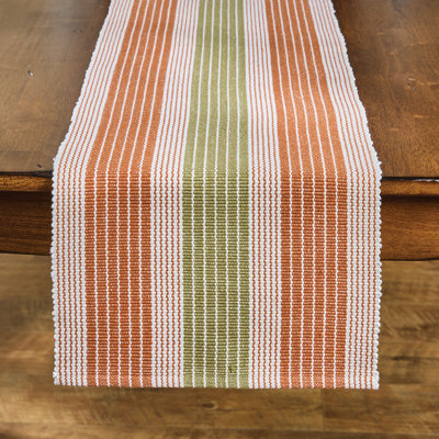  Auburn Stripe Orange Table Runner 14 Inches x 54 Inches