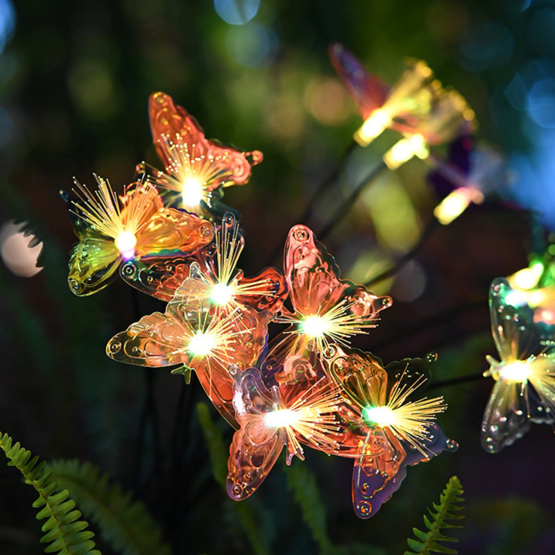 Butterfly solar courtyard ground mounted lights