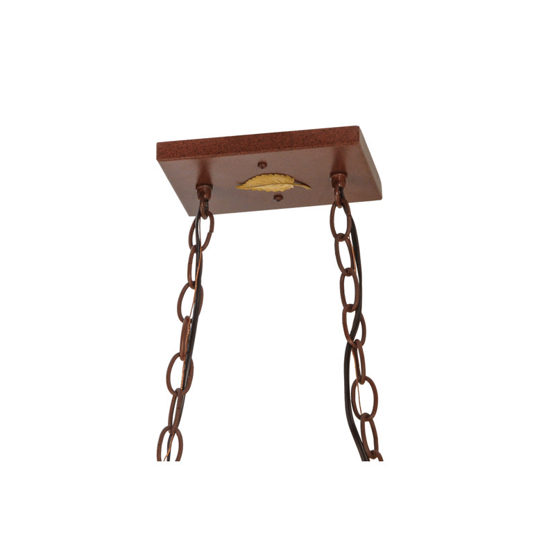 Rustic Lodge 6 - Light Pendant, 12" H x 33" W x 17" D, Rust, Rust