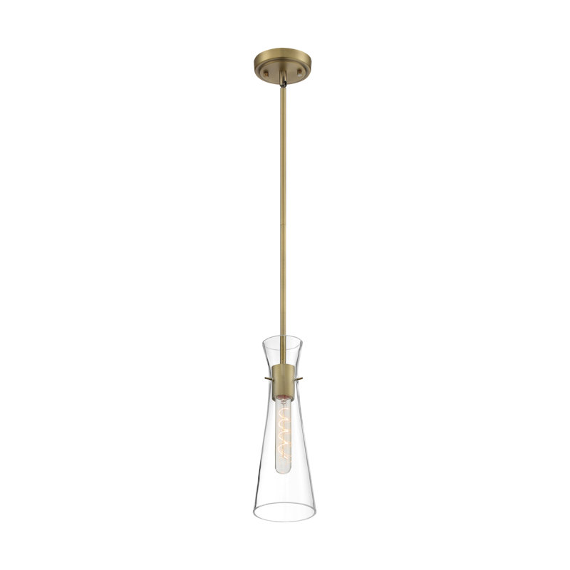 Luminaire suspendu à 1 lumière Bartly, Laiton rétro