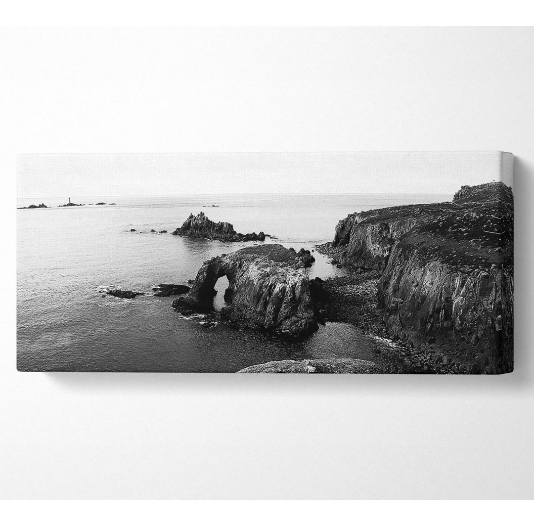 Ocean Rocks B N W - Kunstdrucke auf Segeltuch