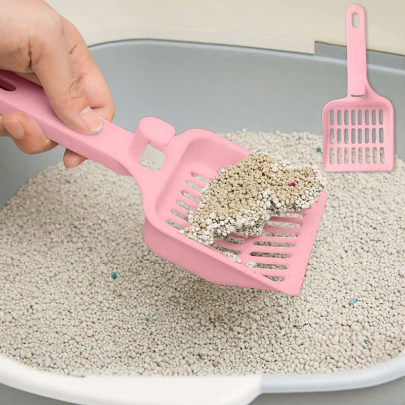 Litière pour chat avec trou de suspension, 8,82 x 3,78 pouces, rose, Rose