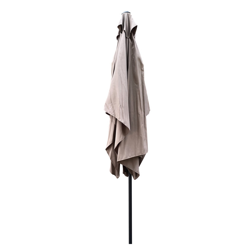 Parasol de patio 6 x 9 pi pour l'extérieur, eau, inclinaison à bouton-poussoir pour le jardin, parasol rectangulaire pour l'extérieur de la piscine, cour arrière ventilée
