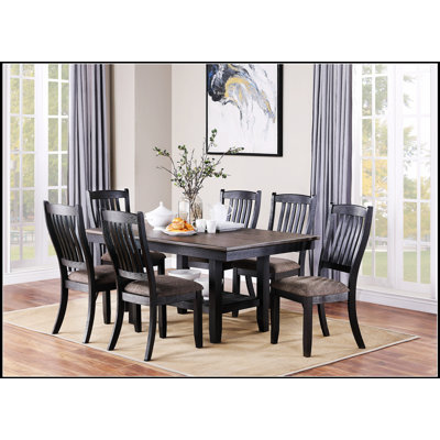Modern White Faux Marble & Black Dining Room Rectangular Table V-Shape Trestle Design Wooden Base 1Pc Furniture