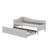 Twin Size Upholstered L-Shaped Upholstered Daybed With Trundle-1040816814