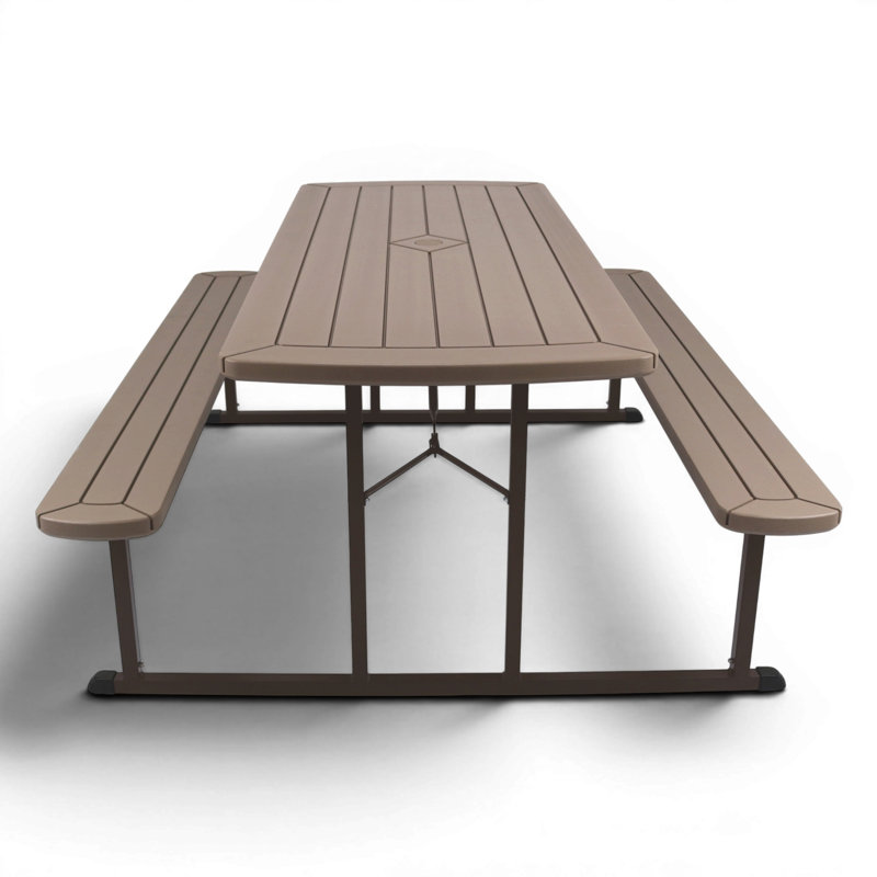 Heavy-Duty Folding Picnic Table , Brown