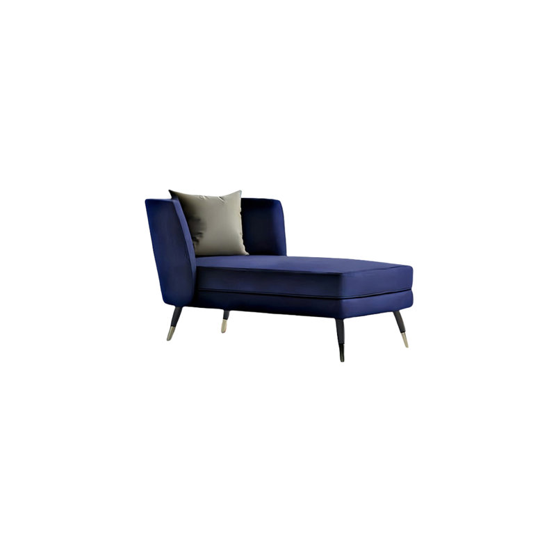 Chaise longue rembourrée Vecchia, Microfibre / microsuède saphir