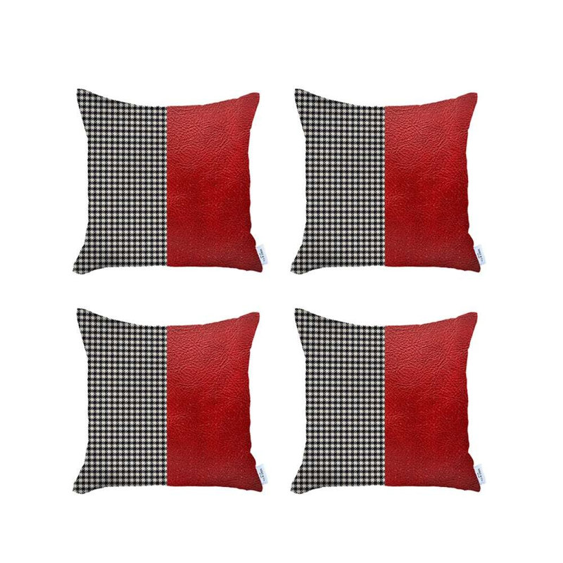 Housses de coussin en similicuir, Rouge