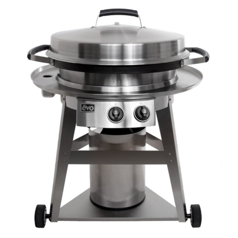 Stainless Steel Propane Gas Grill with Smoker and Wheels