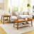 Side Table with Woven Shelf, Boho Side Table with Storage