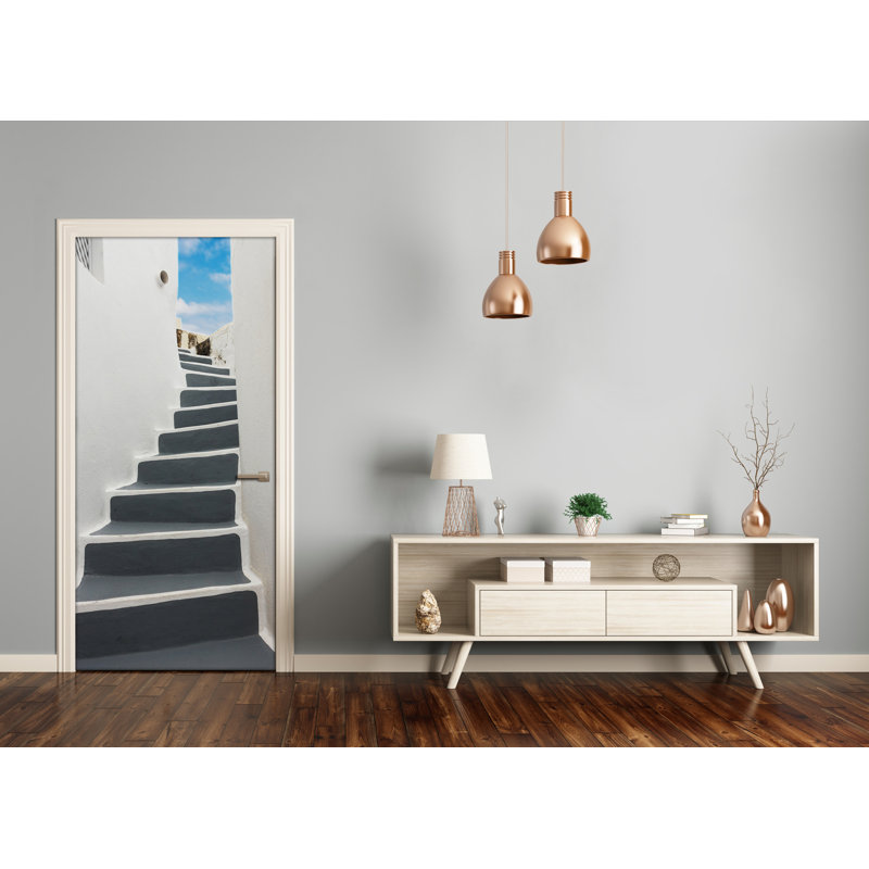 On Santorini Greece Door Decal