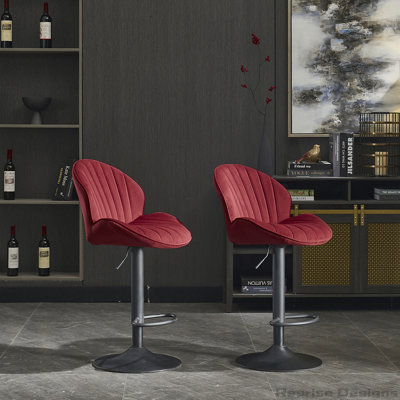 Adjustable Barstools with Back and Footrest,Set of 2