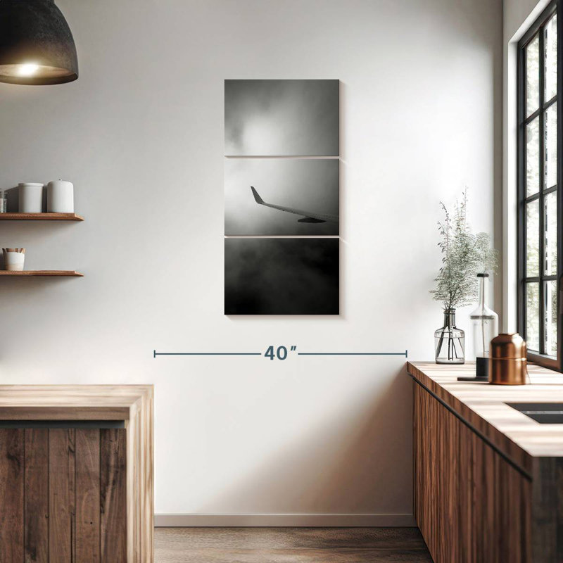 Aile d'avion monochrome, H 38 po x l 18 po